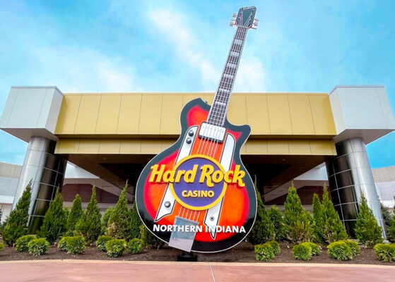 Entrance view of the Hard Rock Casino Northern Indiana location